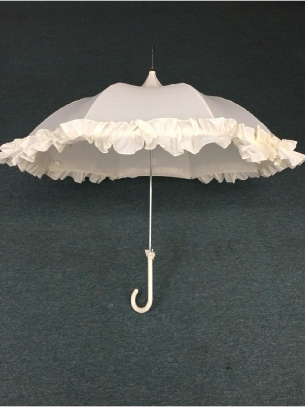 Ivory Ruffle Parasol Umbrella